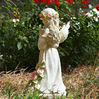 Panven Garden Decor Angel Statue, Outdoor Patio Garden Sculptures & Statues, Solar Yard Decorations Lawn Ornaments Figurines for Outside