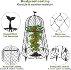 10 Packs Garden Cloches for Plants, Plant Protectors from Animals, Chicken Wire Cloche, Plant Cloche and Cage, Protection for Your Plants and Seedlings, 13" D x 20" H - Black