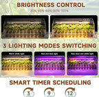 Seed Starter Tray with Grow Light, Seed Starter Kit Full Spectrum with 5 Dimmable Brightness & Timer, Indoor Plant Grow Tray for Beginners & Seasoned Gardeners, Gardening Gifts (White, 72 Cells)