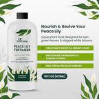 16oz Peace Lily Plant Indoor Live Fertilizer - Makes 96 Gallons of Peace Lily Fertilizer - Nutrient-Rich Liquid Plant Food for Lush Foliage, Stronger Roots, and Elegant White Blooms