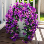 Faux Bougainvillea Artificial Flowers Plants for Outdoors Outside Decoration, 2pcs Fake Flowers Silk Long Trailing Vines UV Resistant Realistic for Front Door Porch Planter Urn Patio Balcony Yard, Mix