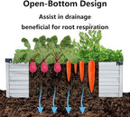 Meberam 2 Pack 4x2x1FT Galvanized Raised Garden Beds Kit Outdoor Metal Gardening Planter Box for Vegetable Elevated Flower Herbs,Silver
