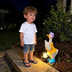 Solar Goose Garden Statue – Outdoor Goose Decor with Solar Light, Resin Solar Garden Statue Waterproof for Porch, Patio, Lawn, Yard – Goose Figurine Gift for Moms, Grandmas, Women Housewarming