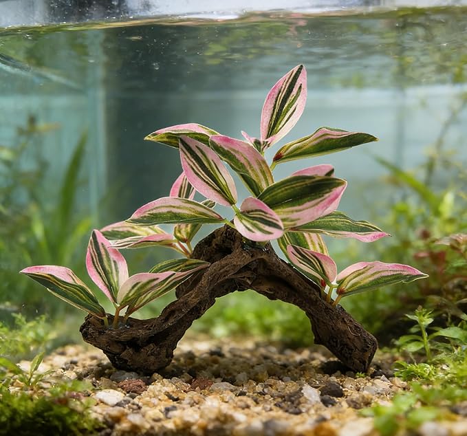 M2cbridge Fish Tank Plastic Soft Grass Artificial Betta Water Plants Decoration Goldfish Hide 2pcs (Pink)