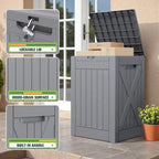 Greesum 52 Gallon Outdoor Resin Package Delivery Box for Porch, Lockable Secure Double-Wall, Waterproof Deck Box for Package Protection, Gray