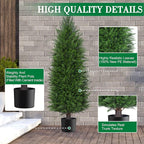 AOKIIE 3FT Artificial Topiary Cedar Plants Outdoor, Faux Pine Trees UV Resistant and Potted, 36 Inch Tall Fake Shrubs Evergreen for Front Porch Decor Set of 2