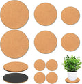 10 Pieces 4 Sizes Cork Plant Coasters, 4/6/8/10 Inch Cork Plant Mats, Plant Coasters for House Plants Indoors (Nude & Black)