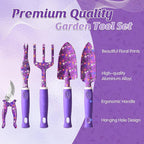 Gardening Gifts for Women, Gardening Tools for Women, 14 PCS Garden Tools Set Kit with Garden Tool Bag, Plant Lover Christmas Mothers Day Birthday Gifts for Mom Grandma Aunt, Purple