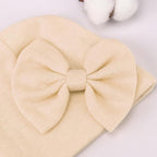 BQUBO Newborn Baby Girls Hats Mittens Set Hospital Hat Beanie Infant Bow Hats Baby Cotton Gloves for 0-6 Months
