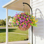 INQCMY Artificial Flowers for Outdoors Faux Plants Fake Flowers Spring Summer Decoration,12 Bundles Faux Silk Colorful Daisy Realistic UV Resistant for Outside Home Planter Window Porch Patio Yard