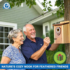 SISTERBIRD Bird Houses for Outside, Premium Wooden Bluebird Houses for Outside, Assembly Birdhouses for Outdoors, Weatherproof Bird House, Bluebird Finch Swallow Wren Chickadee