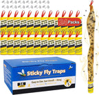 24 Pack Fruit Fly Traps for Indoors, Fly Traps Outdoor, gnat Traps for House Indoor, Fly Strips Tape Killer Catcher Paper Ribbon, Flying Insect Trap for Bug, Gnat, Insect, Mosquito