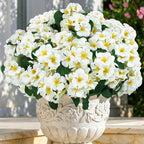 Hananona 12 Pcs Artificial Geranium Flowers for Outdoors Geranium Silk Flowers Outdoor UV Resistant Garden Plants Faux Flowers for Home Kitchen Table Centerpieces Decor (12, Snow White)
