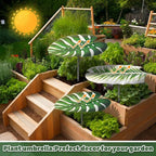 Mixweer 2 Pcs Leaf Shape Metal Plant Umbrellas for Outdoor Small Plant 12 in Metal Shade Disk Outdoor Garden Umbrella for Potted Live Decor