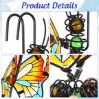 BESPORTBLE 3Pcs Butterfly Decorations for Plant Pots: Metal Stained Glass Garden Decor – Spring Outdoor Decor for Potted Plants, Aesthetic Yard & Patio Decorations Outdoor, Gift for Women