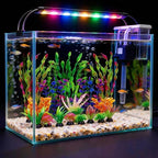 Artificial Aquarium Plants Set, Plastic Fish Tank Decorations, Fish Tank Decor for Betta Goldfish (18pcs-Colorful)