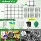6 Pack Plant Protector from Animals,16" x 12" Wire Garden Plant Protectors,18pcs Pre-Bent Metal Mesh Plant Protectors with Zip Tie and Stake, Garden Plant Cage for Flower Vegetable to Keep Animals Out