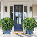 MARTINE MALL 48 inch 88 Leaves XXL Large Fake Ferns Artificial Ferns for Outdoors Look Real, UV Resistant Faux Boston Fern for Outdoor Planter Realistic Hanging Artificial Fake Plants for Porch Patio
