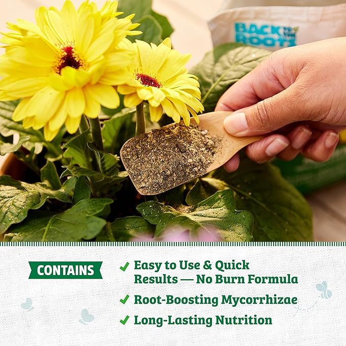 Back to The Roots Organic All-Purpose Plant Food (5 lb. Value Size), Premium Blend, Safe & Sustainable Vegan Formulation Made with Kelp and Alfaalfa Meal, Mycorrhize, and Rock Phosphate Minerals