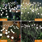 Solar Garden Lights, 8 Pack 64LED Solar Firefly Lights, Waterproof Garden Light Outdoor with 2 Lighting Modes, Swaying Light for Outside Yard, Walkway, Patio, Lawn, Flower Bed Decoration (Cool White)