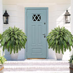 51" Fake Ferns Artificial Plants Large, 96 Fronds Artificial Ferns for Outdoors and Indoors, Realistic Extra Large Faux Boston Fern with Vines for Planter Porch Patio Home Office Decor, UV Resistant