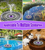 SZMP Solar Fountain 3.5W Bird Bath Fountains with Flower Upgraded Glass Panel, Solar Powered Water Fountain with 7 Nozzles & 4 Fixer, Solar Fountain Pump for Bird Bath, Garden, Pond, Pool (White)