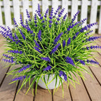 Gipsot 14 Bundles UV Resistant No-Fade Outdoor Artificial Plants & Flowers, Adjustable Height Fake Lavender Flowers Indoor & Outdoor Decor for Garden Patio Pathway Hanging Planter Front Porch
