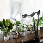 GooingTop Grow Light,24W (160Watts Equiv) 5000K White Full Spectrum LED Growing Lamp Clip on Desk for Indoor Plants,Bulbs Replaceable & Non-dimmable (Black, 240W)