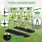 OTOSUNNY Garden Trellis for Climbing Plants Outdoor, Cucumber Trellis for Raised Bed Garden, A Frame Vine Plants Support for Vegetable Tomatoes Peas Pole Beans Trellis, 50x48 inch, with Netting, Black
