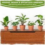 Self Watering Pots for Indoor Plants (5/5.5/6/6.5/8 Inch), Terra Cotta Planters with Water Level Indicator & Drainage,Wicking Pots for Monstera, Herbs & Snake Plant (Terra Cotta, 5/5.5/6/6.5/8 Inch)