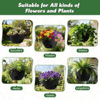 13-inch Oversized Hanging Planter Set of Two,Planters for Indoor and Outdoor Plants.Place Plant pots Across Diverse Settings Including windowsills,Living Room,and Gardens.Black