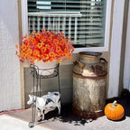 INXUGAO Artificial Fake Mums Fall Flowers for Outdoor Outside Decoration 12 Bundles Faux Silk Flowers Plants Realistic Daisy UV Resistant Fall Décor Autumn Front Door Porch Patio Yard Decoration