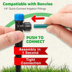 Bonviee 50ft 1/4 inch Drip Irrigation Tubing, Drip Irrigation Hose, Garden Watering Tube Line for Garden Watering System-Green