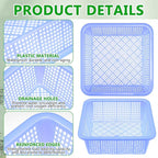 12PCS Aquatic Plant Baskets for Hydroponics Water Garden Plant Pots 10.5 x 10.5 x 3.7 Inch Square Plastic Mesh Basket for Hydroponics Live Aquarium Nursery Grow Botany Flowers