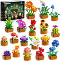 CUBIMANA 18 Unique Flowers Botanical Collection Mini Building Set, Tiny Flowers, Succulents & Plants with 3.6mm Mini Blocks, Desk Decor for Home Office, Relaxing DIY Gift for Women Adults Kids 12+