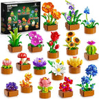 CUBIMANA 18 Unique Flowers Botanical Collection Mini Building Set, Tiny Flowers, Succulents & Plants with 3.6mm Mini Blocks, Desk Decor for Home Office, Relaxing DIY Gift for Women Adults Kids 12+