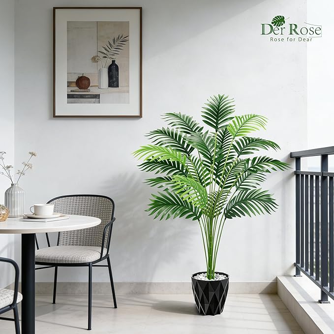 Der Rose 44" Artificial Palm Tree with Stable Base for Indoor Living Room Office Porch Balcony Decor