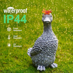 Solar Garden Statue Goose Figurine – Outdoor Decoration with Butterfly for Garden Yard Lawn Home Decor Outside : Unique Gifts for Mom Grandma