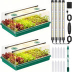 Seed Starter Tray, Seed Starter Kit with Grow Lights, Color Change Grow Lights for Seed Starting Kit, 3 Timming Set, Indoor Plant Growing Kit for Gardeners, Germination Trays Kits, Gardening Gifts