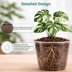 Bluepro 16 Pack 10/8/6/5 Inch Reinforced Large Clear Nursery Pots with Drainage Holes, Transparent Variety Pack Plastic Plant Pot for Vegetable Propagation, Root Cutting, Seed Starting