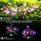 Adecorty Solar Garden Lights Solar Lights Outdoor Waterproof Decorative 4 Pack with 88 LED 68 Butterfly Solar Lights for Garden Yard Decor Christmas Decorations, Gifts for Mother's Day Mom