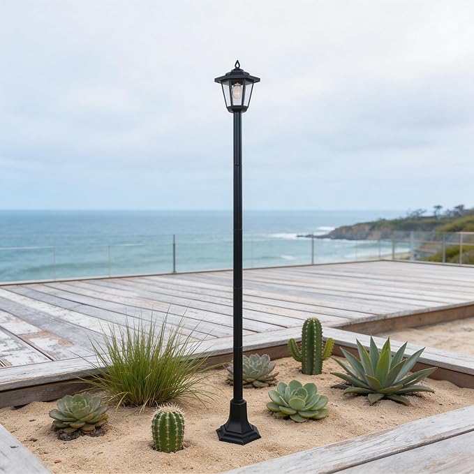 2 Pack 61" Solar Lamps Post,Solar Lamp Post Lights Waterproof Perfect for Festive Decoration in Gardens, Lawn, Patio, Front/Back Door