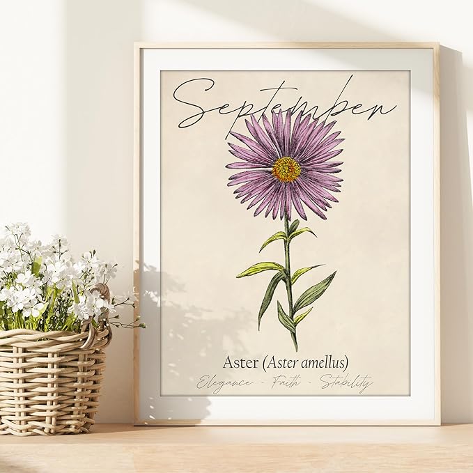 September Birth Flower Art Print - 8x10 (Unframed) | Capturing the Splendor of the September Birth Flower | Decor Accent for Birthdays and Special Occasions | Living Room Decor | Modern Home Decor