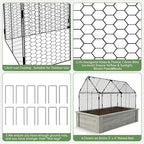 Decoroca 4x2ft Chicken Wire Plant Protectors - Crop Cage with Flip-Top&10 Ground Stakes, Outdoor Plant Protection Cage Keep Animals Out of Your Vegetable Garden - Suitable for 4x2ft Raised Garden Bed
