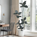 Artificial Rubber Tree 6FT(72in) Tall Faux Trees with Realistic Leaves, Fake Rubber Floor Potted Artificial Plants for Home Office Living Room Indoor Outdoor Decor (6feet,1Pack)