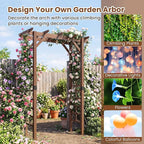 Giantex 7FT Wood Garden Arbor Trellis, Wooden Wedding Arch for Ceremony Party, Outdoor Archway Pergola for Climbing Plants, Pathway, Yard, Garden Decor, Easy Assembly (Dark Brown, 55''W x 85''H)
