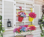 Bassion 24 Bundles Artificial Flowers for Outdoors Decoration, UV Resistant Mixed Color Silk Fake Faux Flowers Artificial Plants for Outside Window Box Porch Garden Home Decor