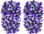 Faux Bougainvillea Artificial Flowers Plants for Outdoor Outside Spring Decoration, 2pcs Fake Silk Long Trailing Vines UV Resistant Realistic for Front Door Porch Planter Urn Patio Balcony Yard, Mix