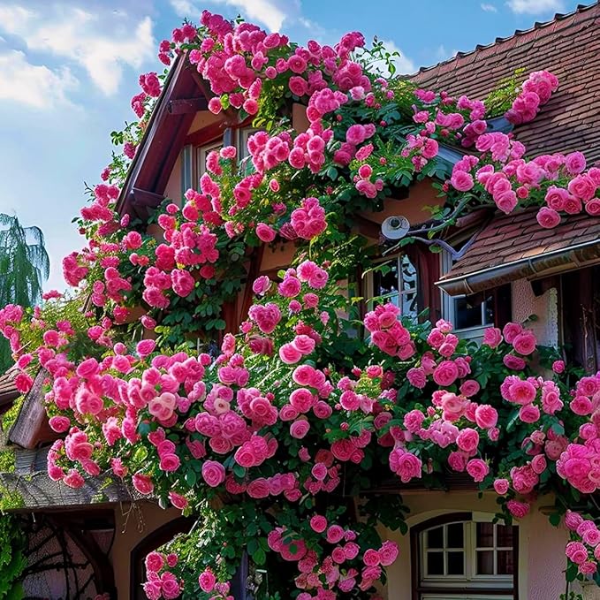 300+ Climbing Rose Seeds for Planting - Rare Climbing Rose Rosa Bush Vine Non-GMO Heirloom Climbing Flowers Seeds Outdoor Indoor Garden