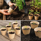 Bluepro 120 Packs 3.15 Inch Peat Pots, Biodegradable Pots for Seedlings with Drainage Holes, Herb Seed Starter